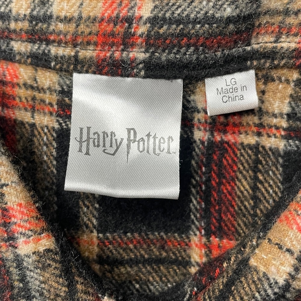 HARRY POTTER Womens Flannel Shirt Jacket Large Wool Blend HOGWARTS Relaxed Fit - Picture 6 of 9